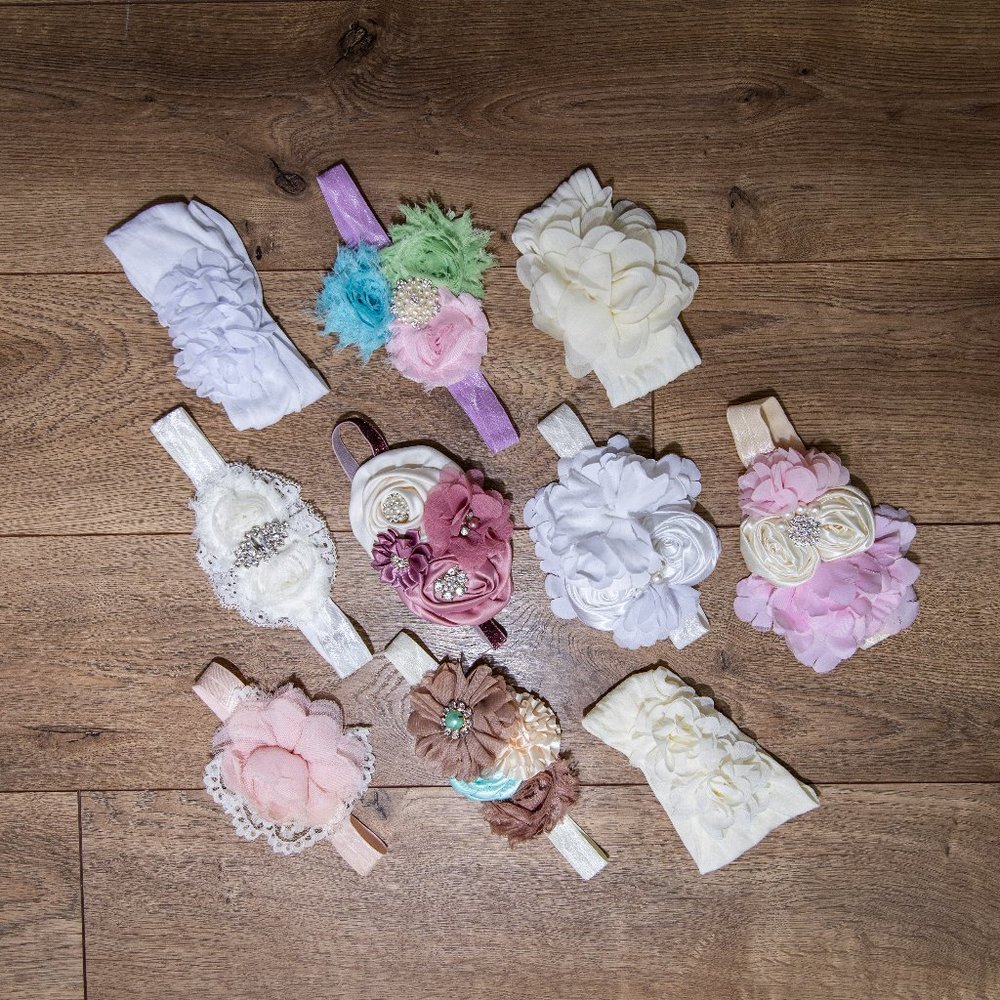Lot of 10 Baby Headbands